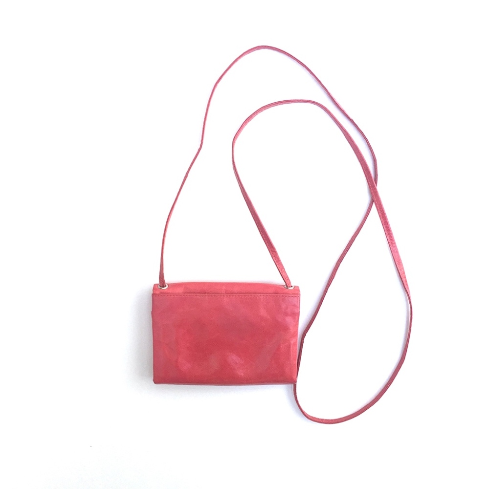Hobo leather MICRO MINI CROSSBODY WALLET in ROSEWOOD